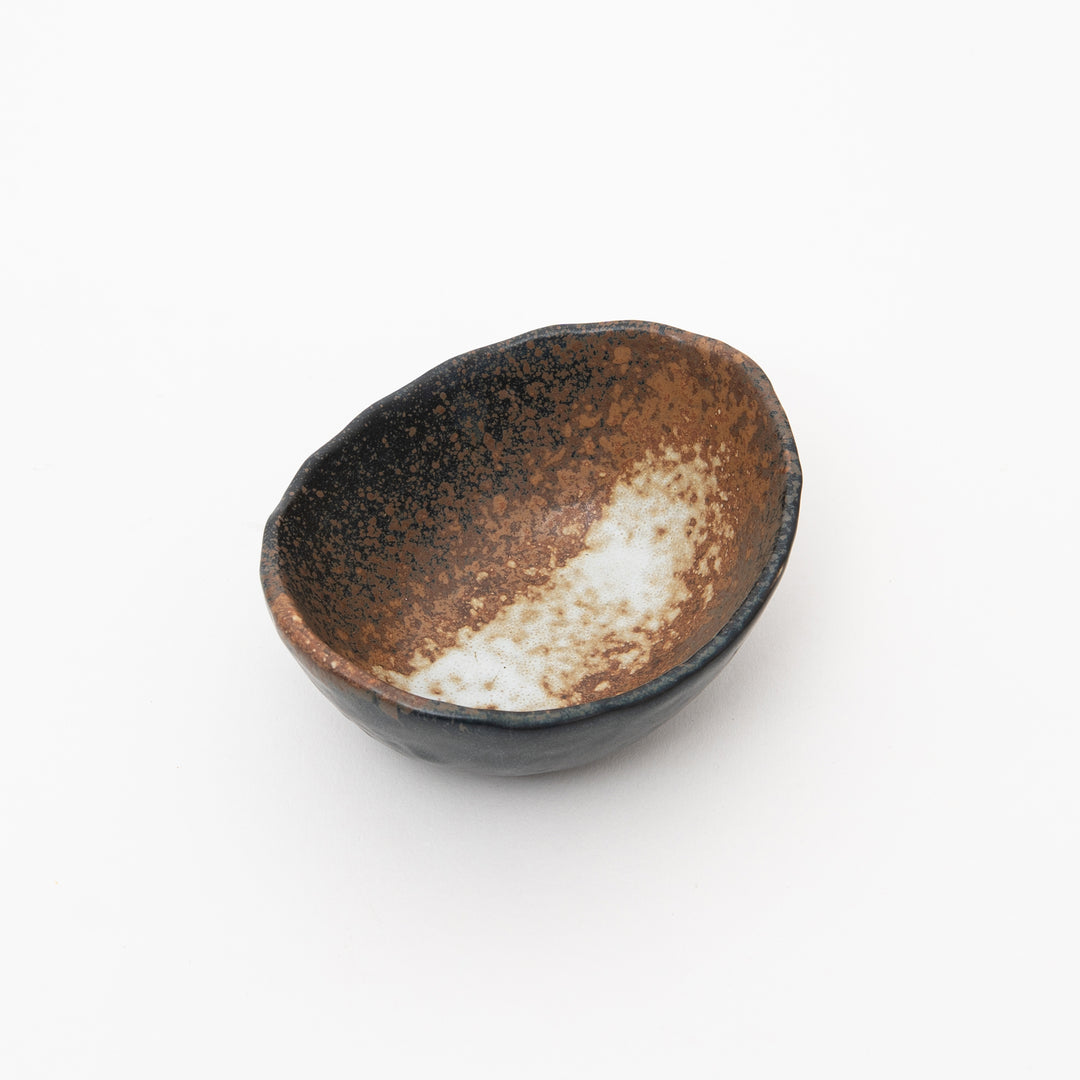 Handmade Seto Black Bizen Style Small Bowl