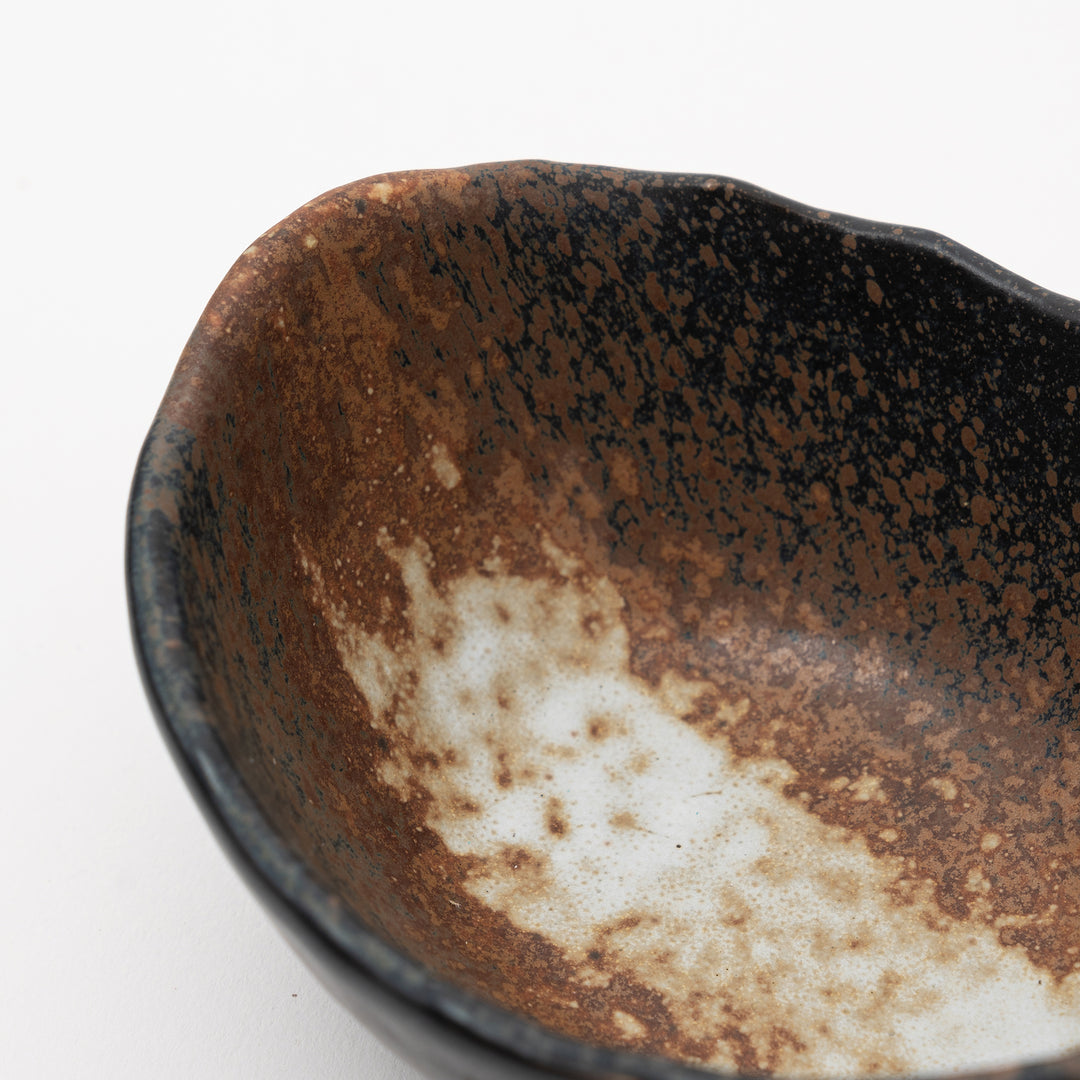 Handmade Seto Black Bizen Style Small Bowl