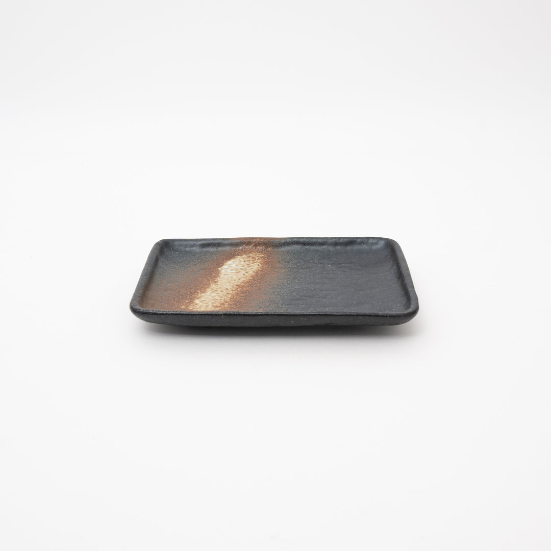 Seto Ware Black Rectangular Appetizer Plate