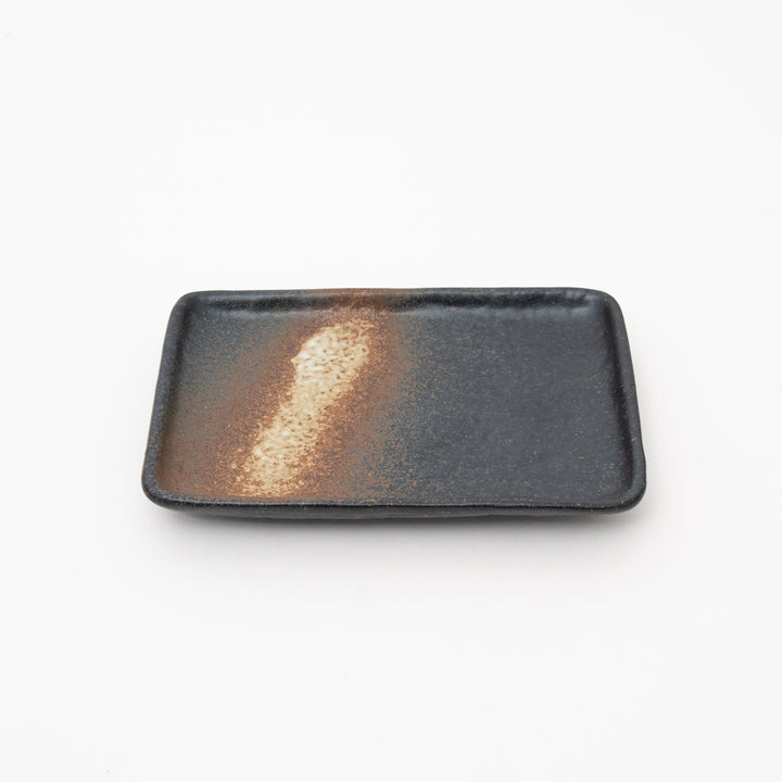 Seto Ware Black Rectangular Appetizer Plate