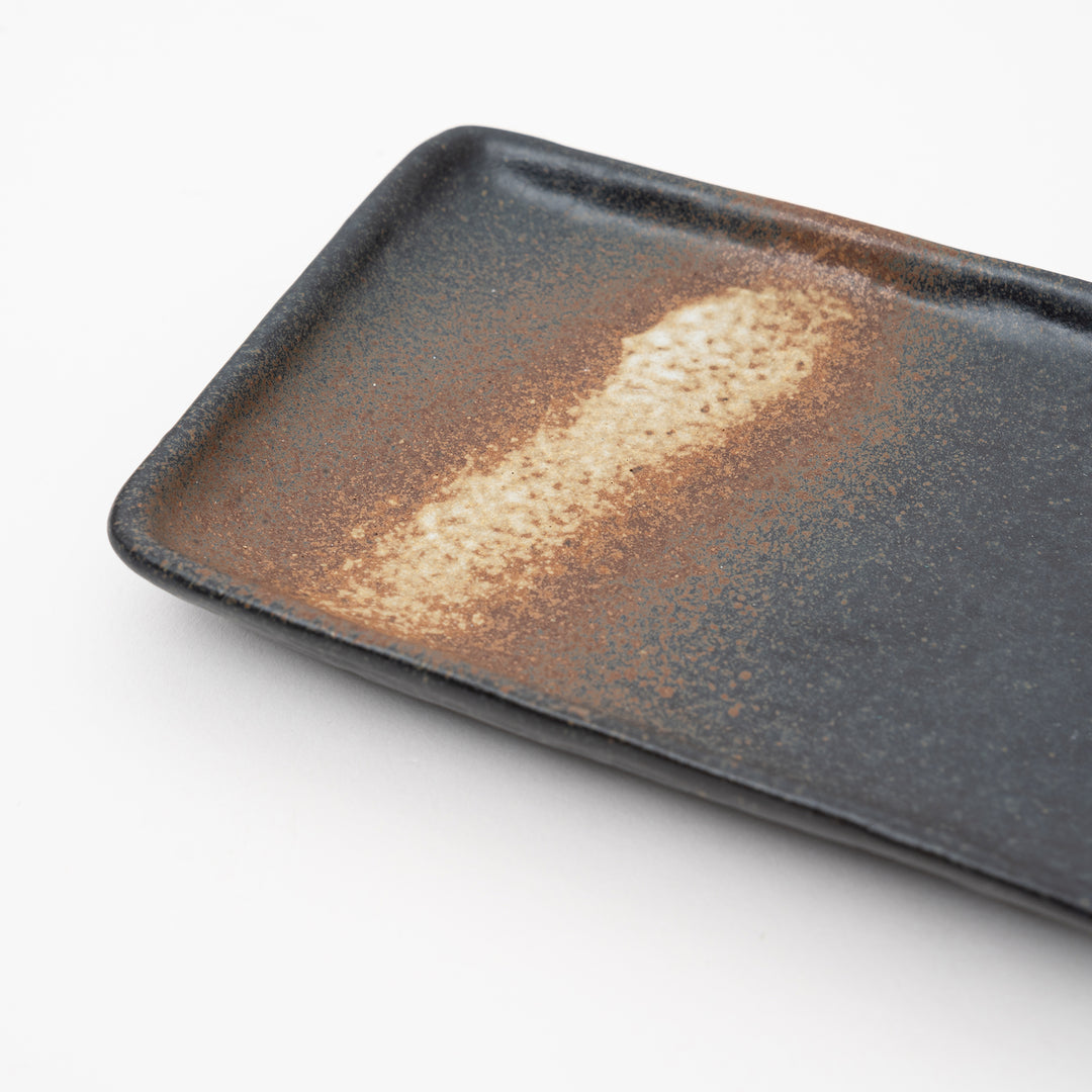 Seto Ware Black Rectangular Appetizer Plate