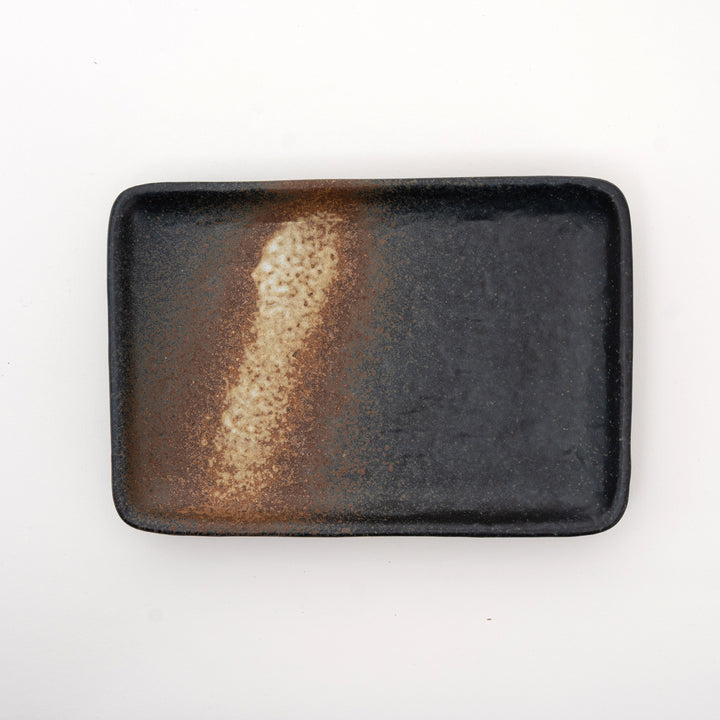Seto Ware Black Rectangular Appetizer Plate