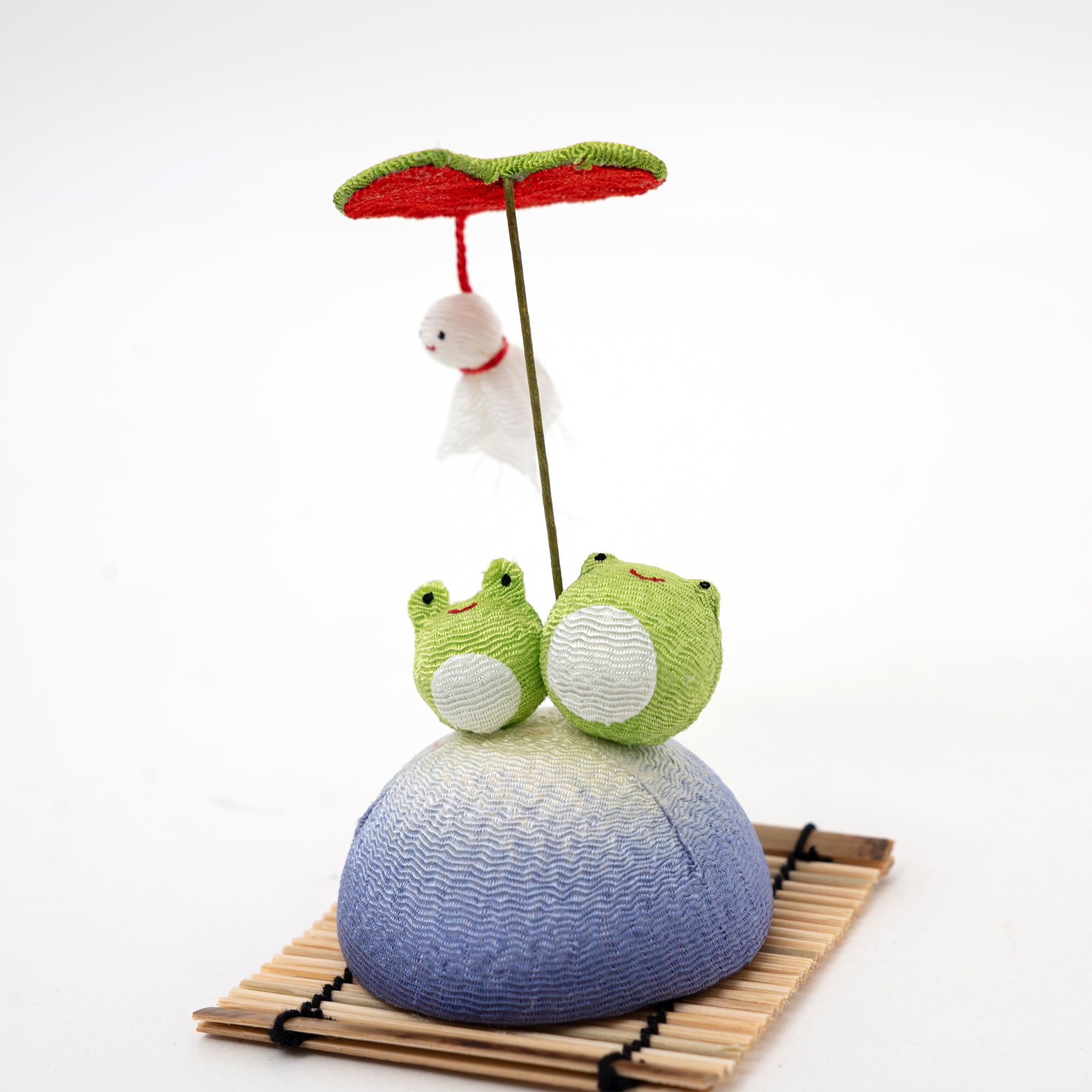 Ryukodo Japanese Frog Ornament – Chirimen Fabric Lucky Frog Decor