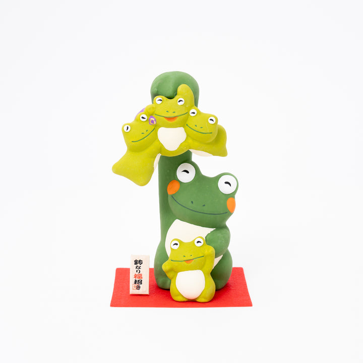 Ryukodo Ceramic Frog Family Figurine