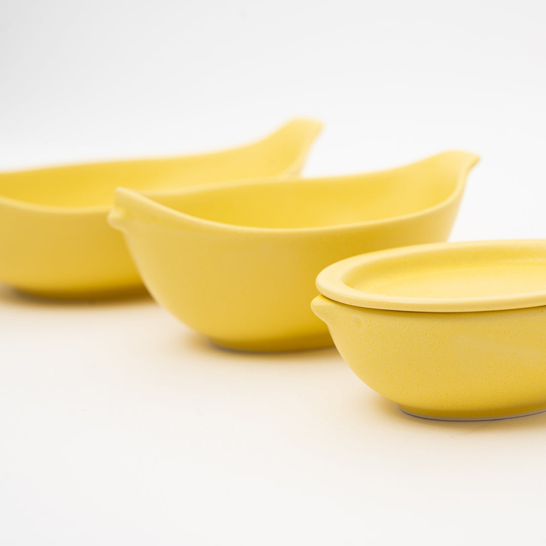 4pc Lemon Yellow Bird-Shaped Bowl Gift Set