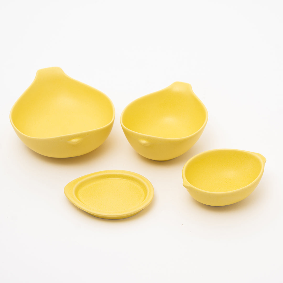 4pc Lemon Yellow Bird-Shaped Bowl Gift Set