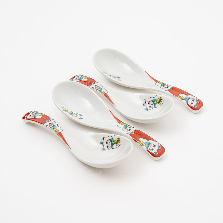 Kutani Ware Maneki-Neko Ceramic Spoon