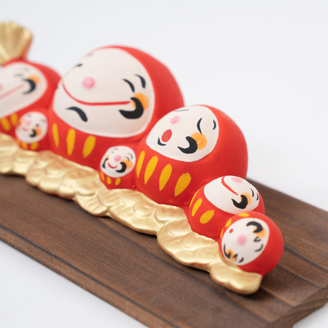 Eight Little Daruma Doll Figurine