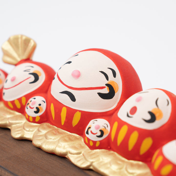 Eight Little Daruma Doll Figurine