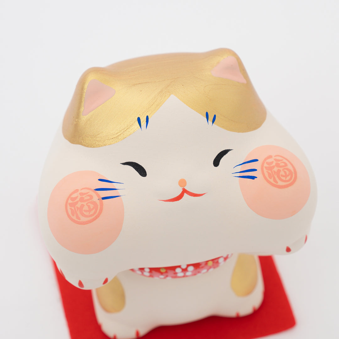 Chubby Cheeks Gold Cat Figurine