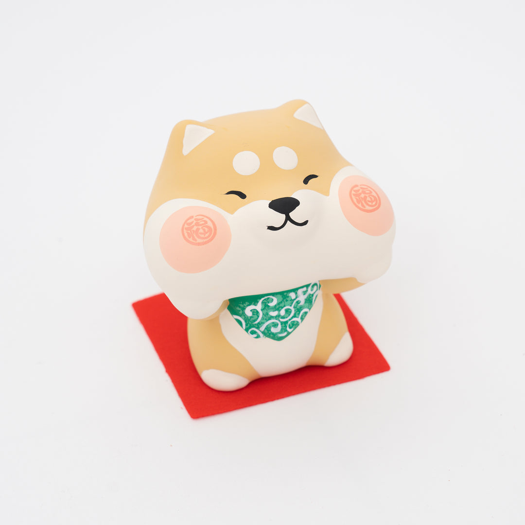 Chubby Cheeks Brown Shiba Inu Dog Figurine