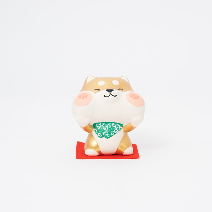 Chubby Cheeks Gold Shiba Inu Dog Figurine