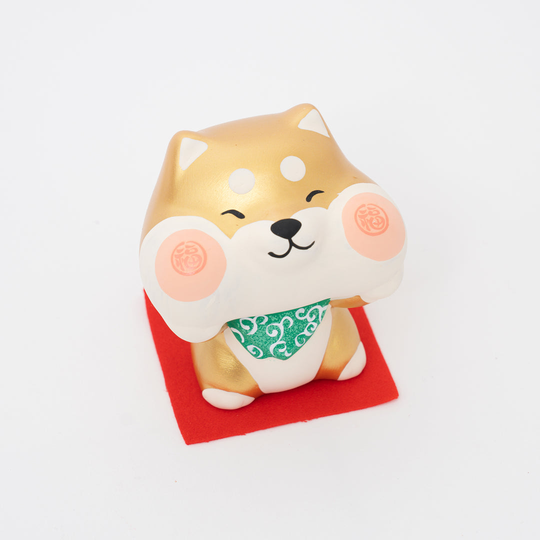 Chubby Cheeks Gold Shiba Inu Dog Figurine
