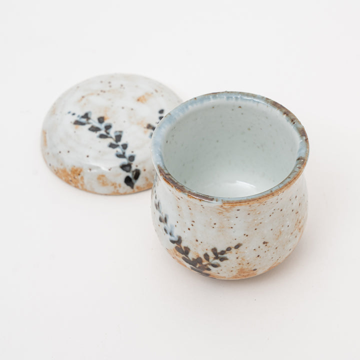 Handmade Shino Grass Chawanmushi Bowl