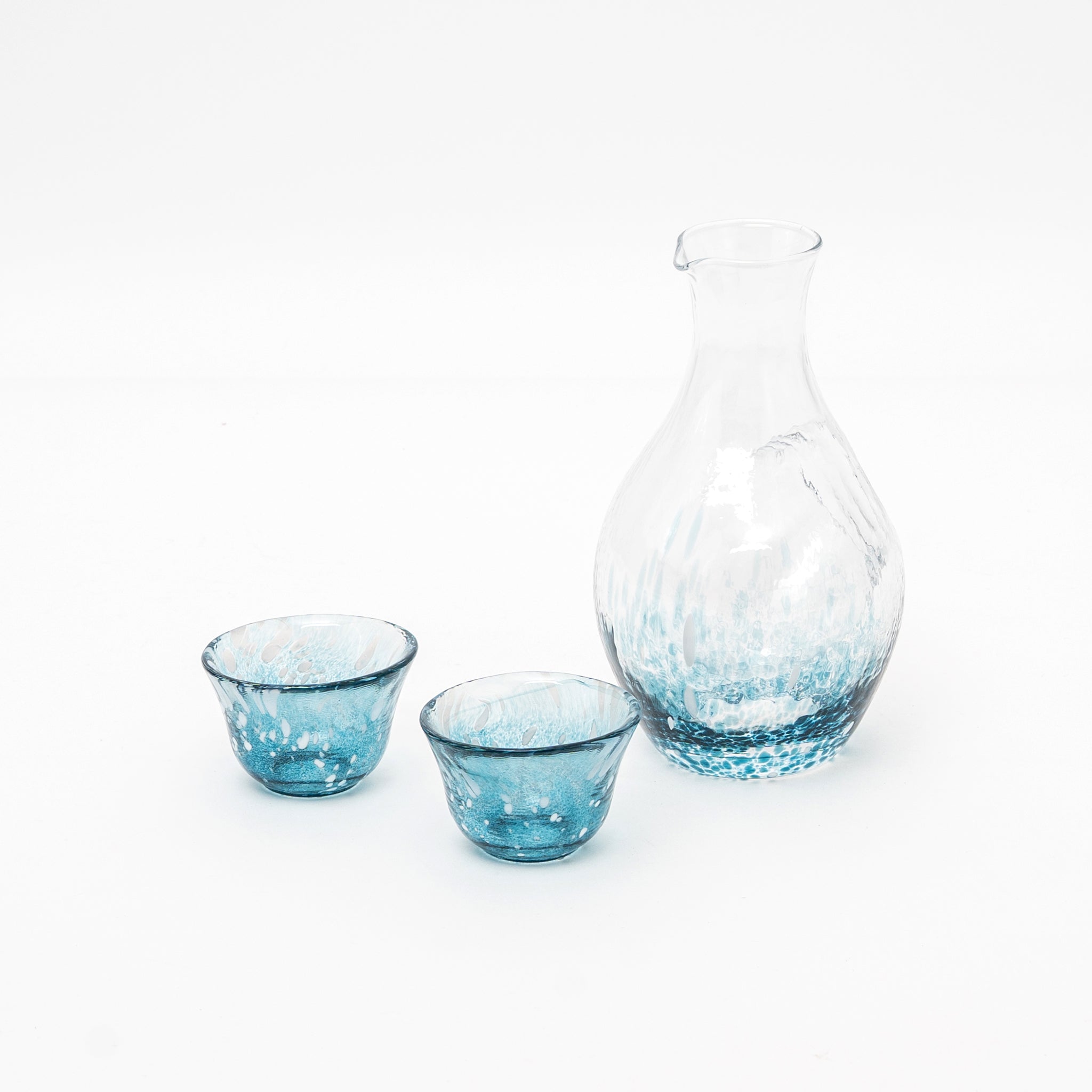 Toyo Sasaki Aqua Drizzle Glass Sake Set | Handcrafted in Japan