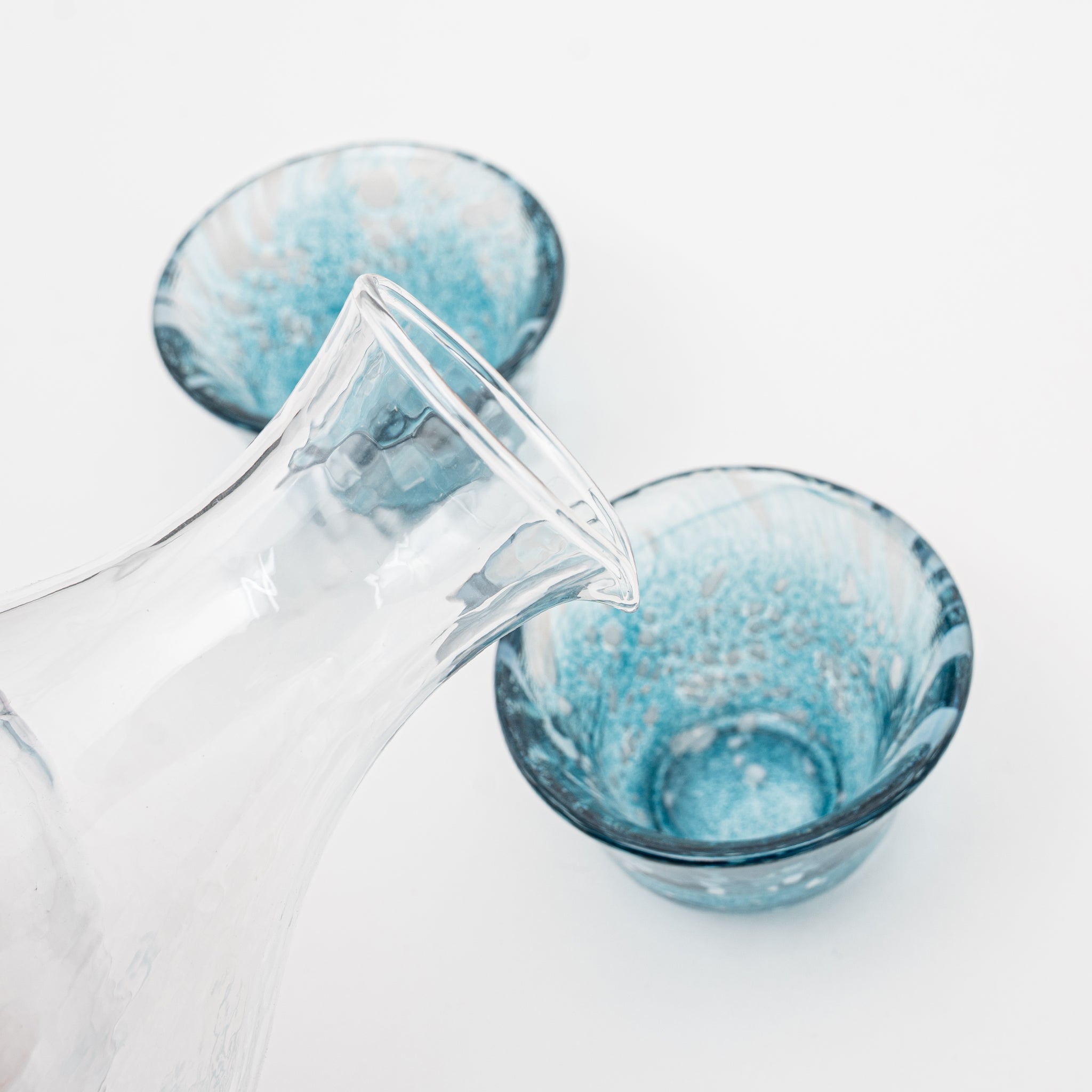 Toyo Sasaki Aqua Drizzle Glass Sake Set | Handcrafted in Japan
