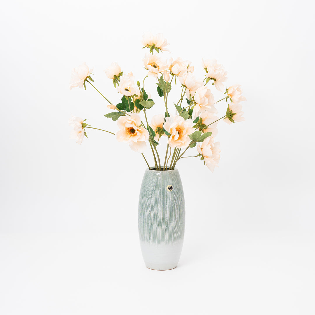 Shigaraki Pale Green Flower Vase