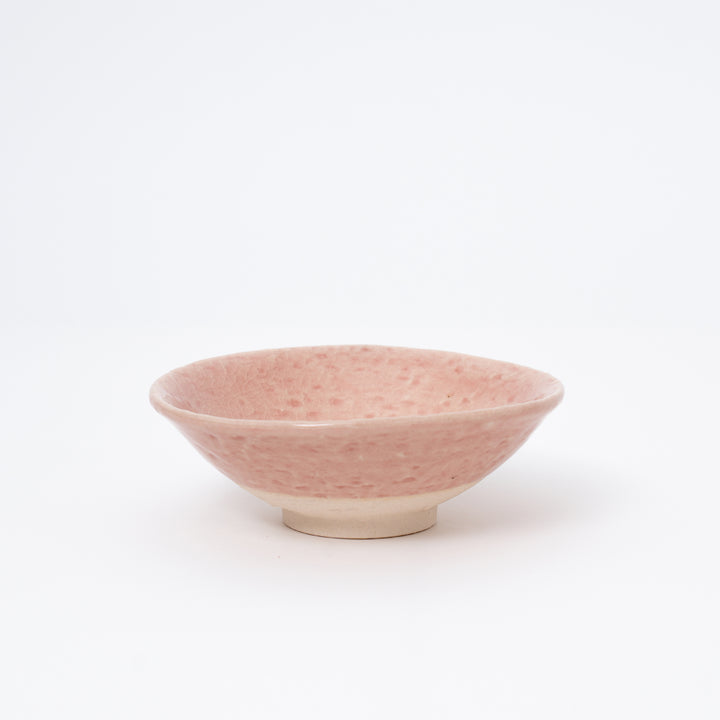 Handmade Mino Ware Pink Crackle Glaze Kobachi Bowl