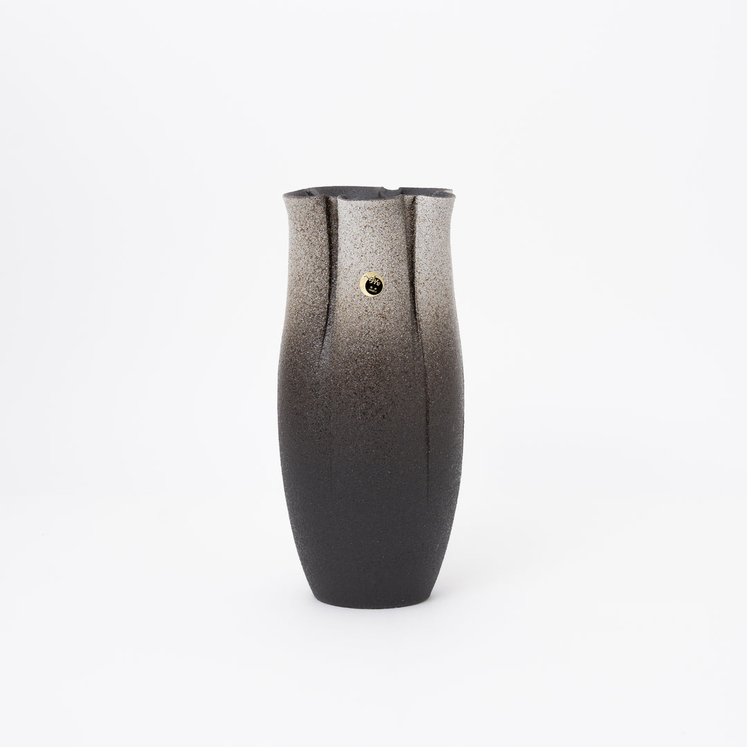 Shigaraki Black Yuki Artisan Vase