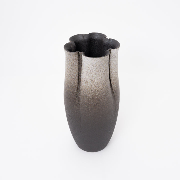 Shigaraki Black Yuki Artisan Vase
