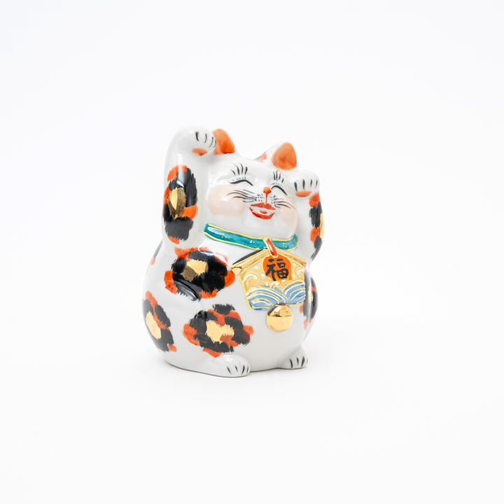 Handcrafted Kutani Ware Lucky Cat - Luxurious Gold Calico