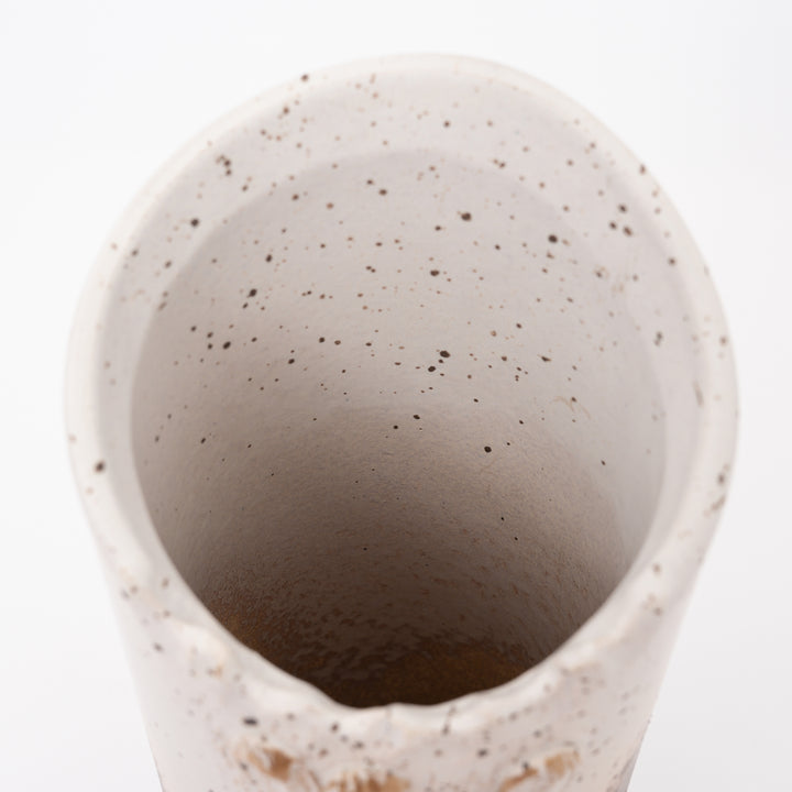 Shigaraki Gold White Kiln Cylinder Vase