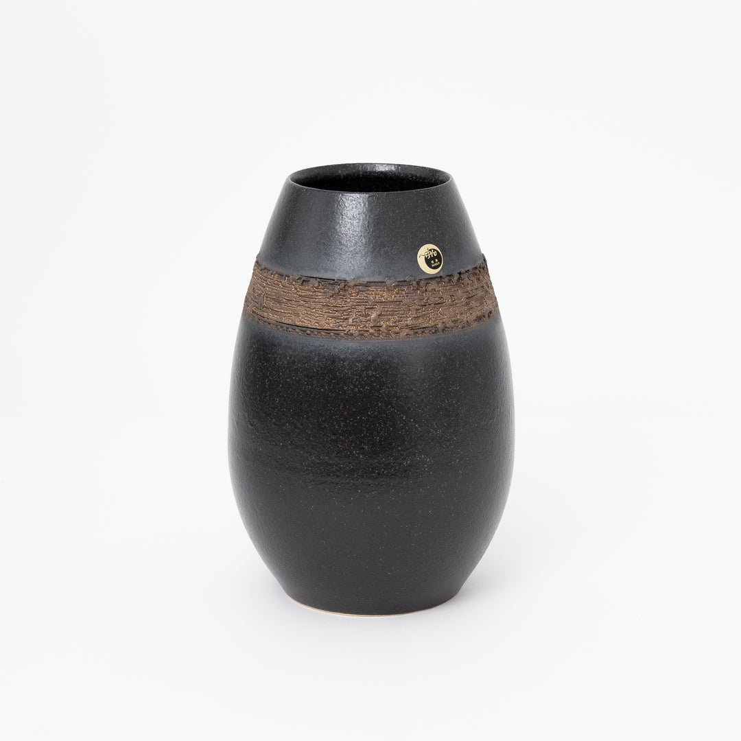 Shigaraki Brown Gold Belt Artisan Vase