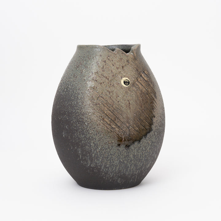 Shigaraki Rustic Artisan Oval Vase