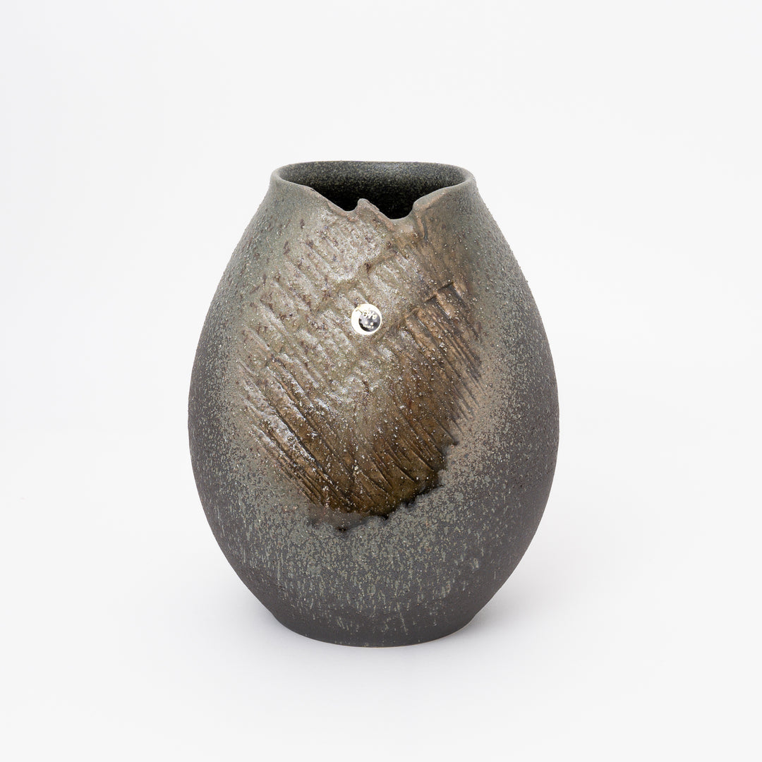 Handmade Shigaraki Oval Vase