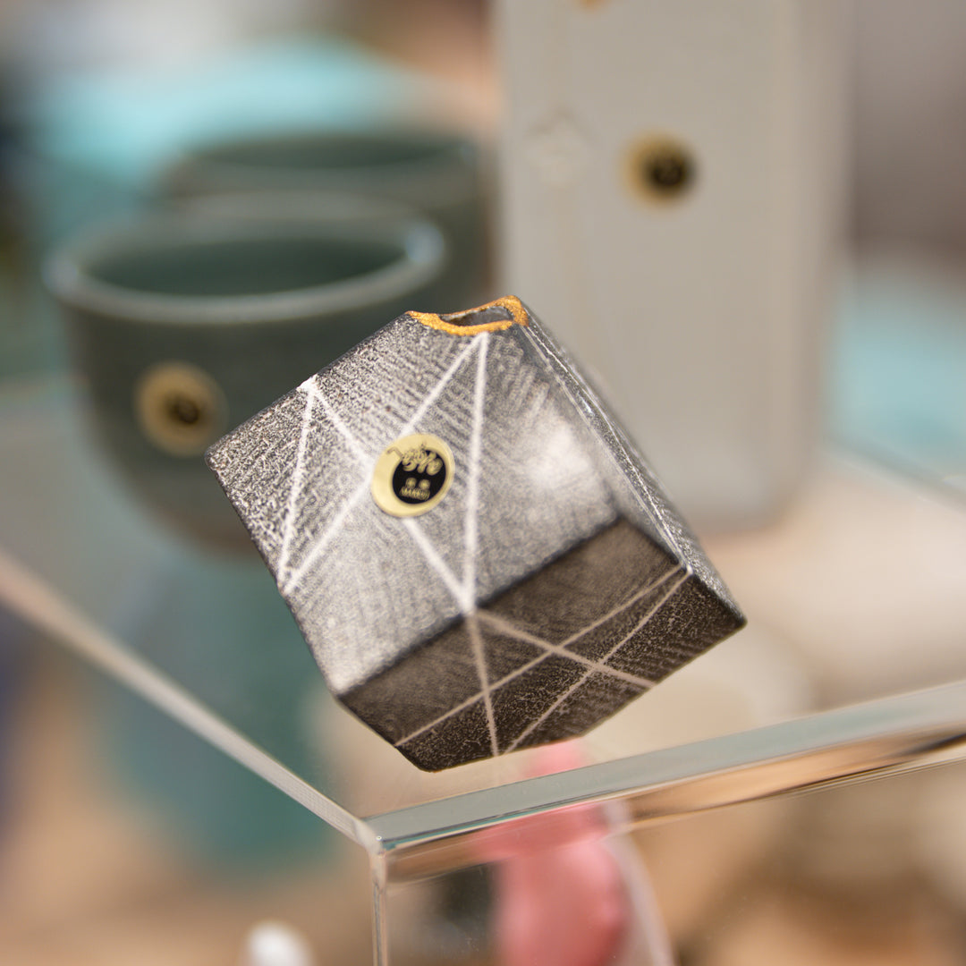 Handmade Geometric Shigaraki Ikebana Mini Vase