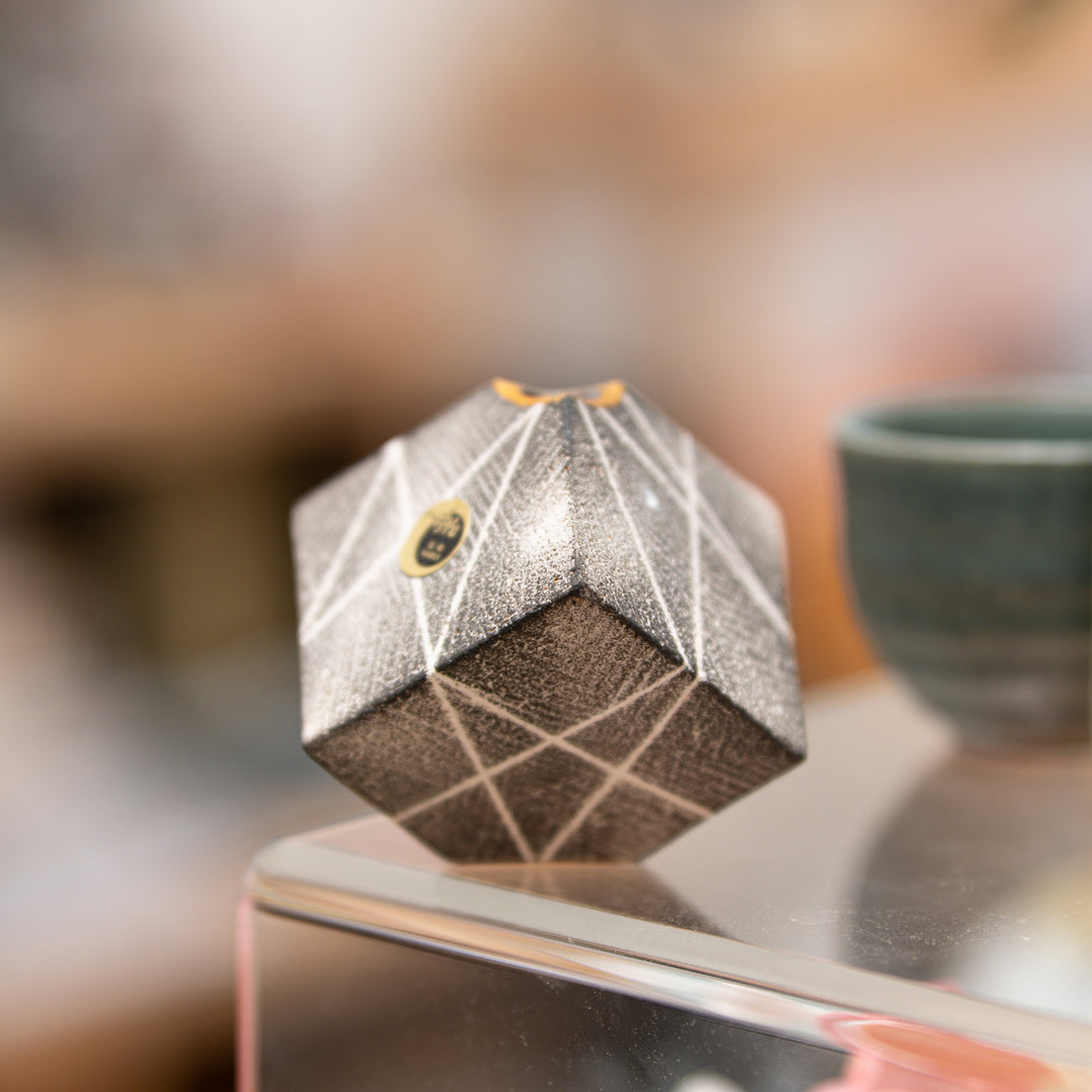 Handmade Geometric Shigaraki Ikebana Mini Vase