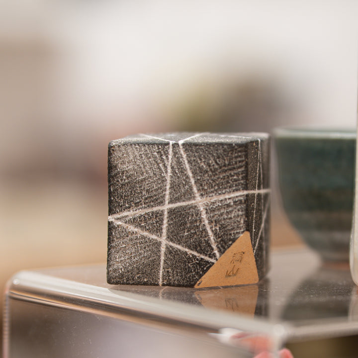 Handmade Geometric Shigaraki Ikebana Mini Vase