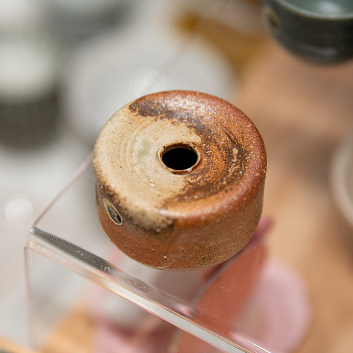 Shigaraki Ware Cylinder Bud Vase