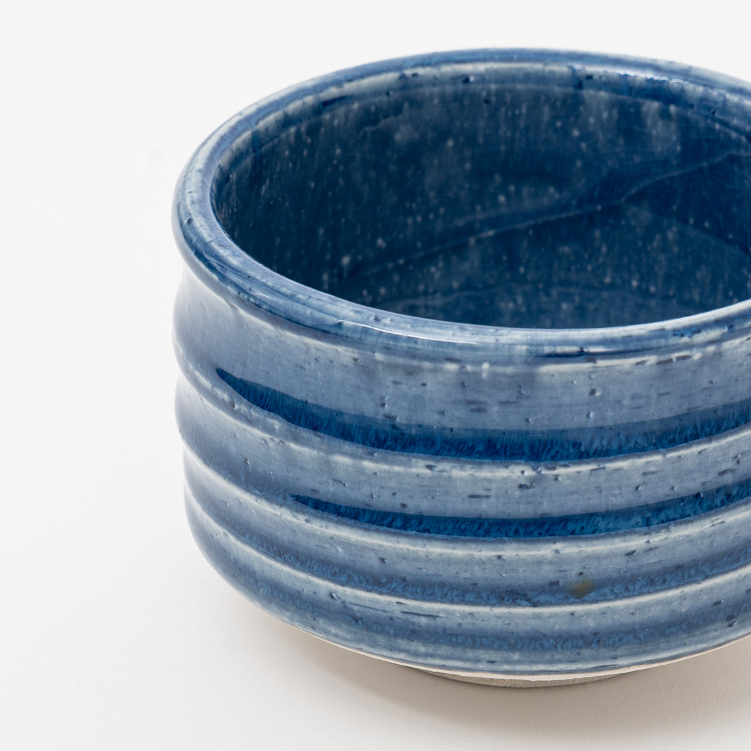 Handcrafted Mino ware Blue Ceramic Matcha Bowl
