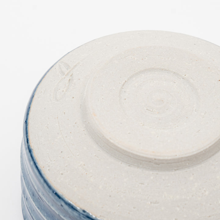 Handcrafted Mino ware Blue Ceramic Matcha Bowl