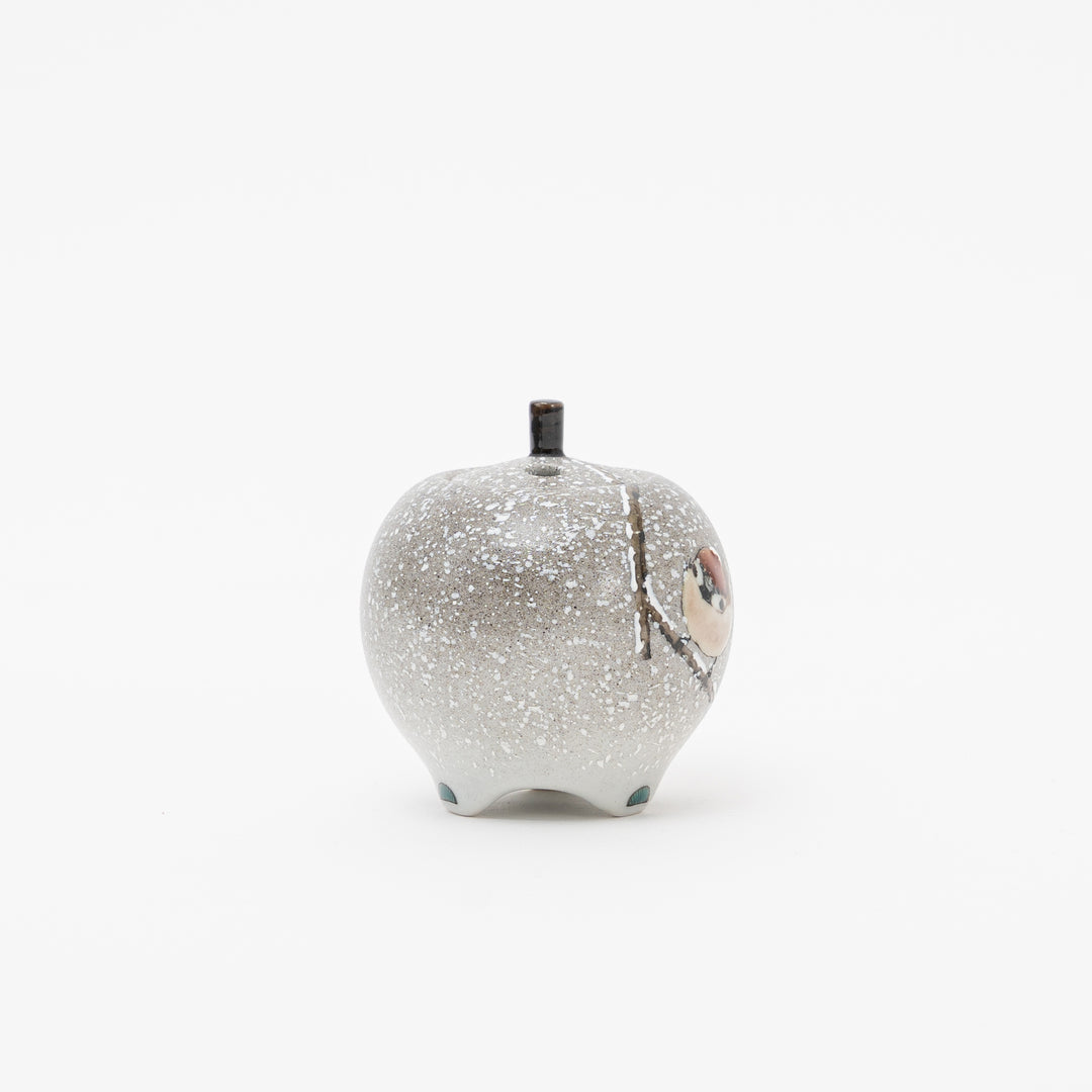 Kutani Ware Snow Sparrow Incense Burner by Nakamura Toshito