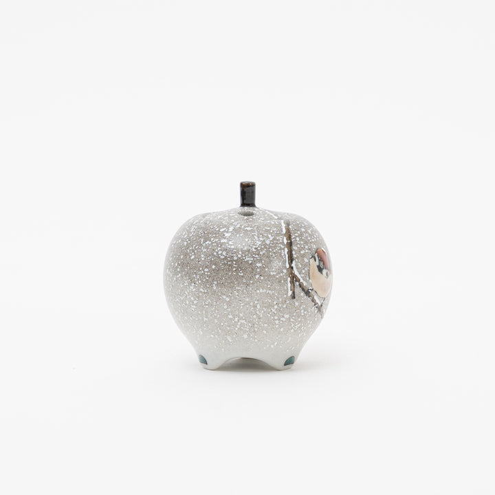 Kutani Ware Snow Sparrow Incense Burner by Nakamura Toshito
