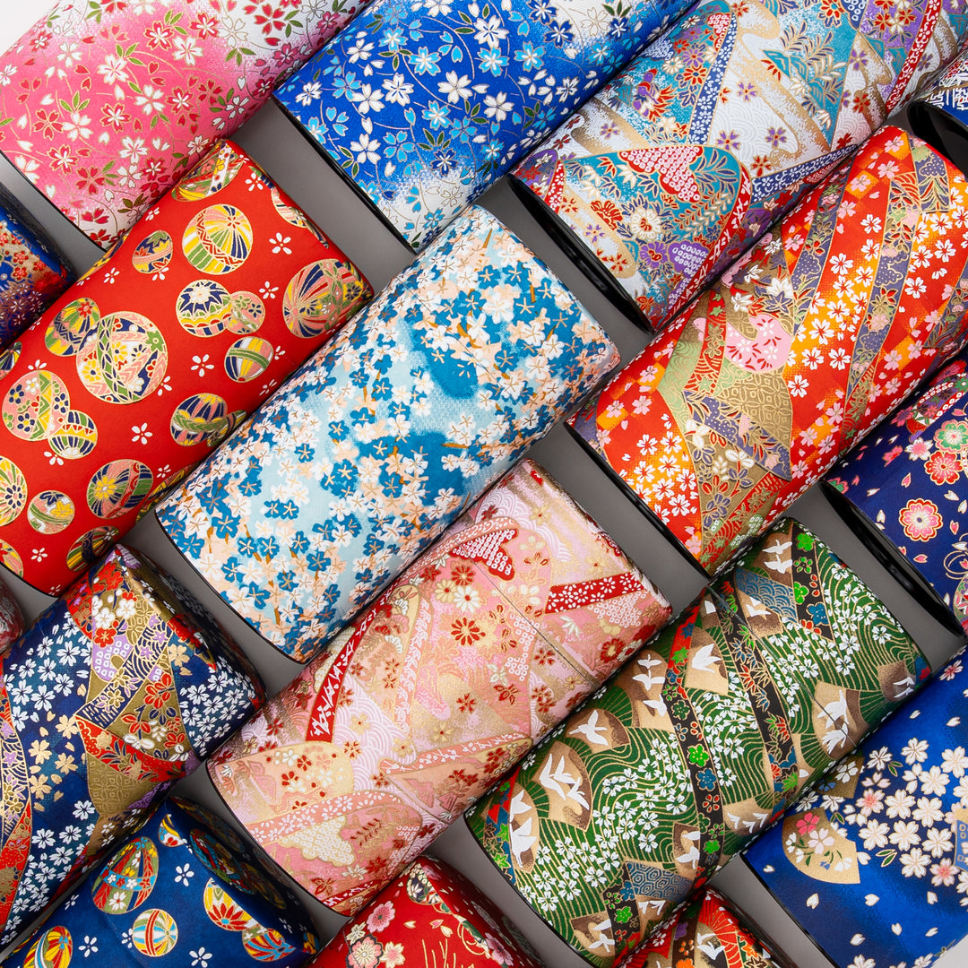 Japanese Washi Paper tea Tin 200g - 20 Patterns Tea Canister