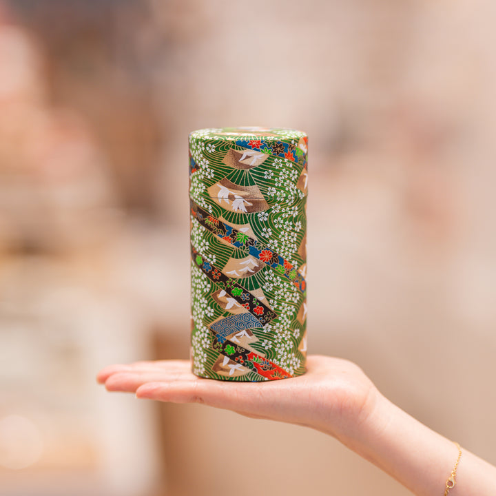 Japanese Washi Paper tea Tin 200g - 20 Patterns Tea Canister