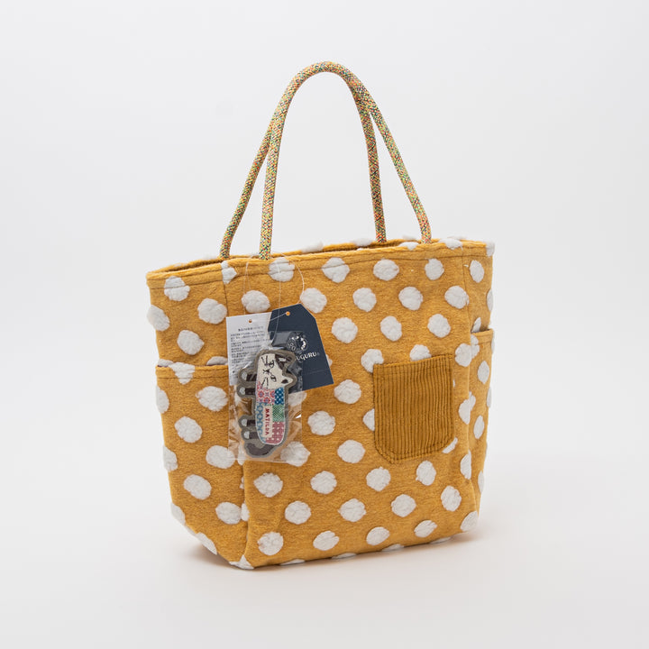 Bobble Dot Tote Bag – Textured Cat Character Everyday Bag