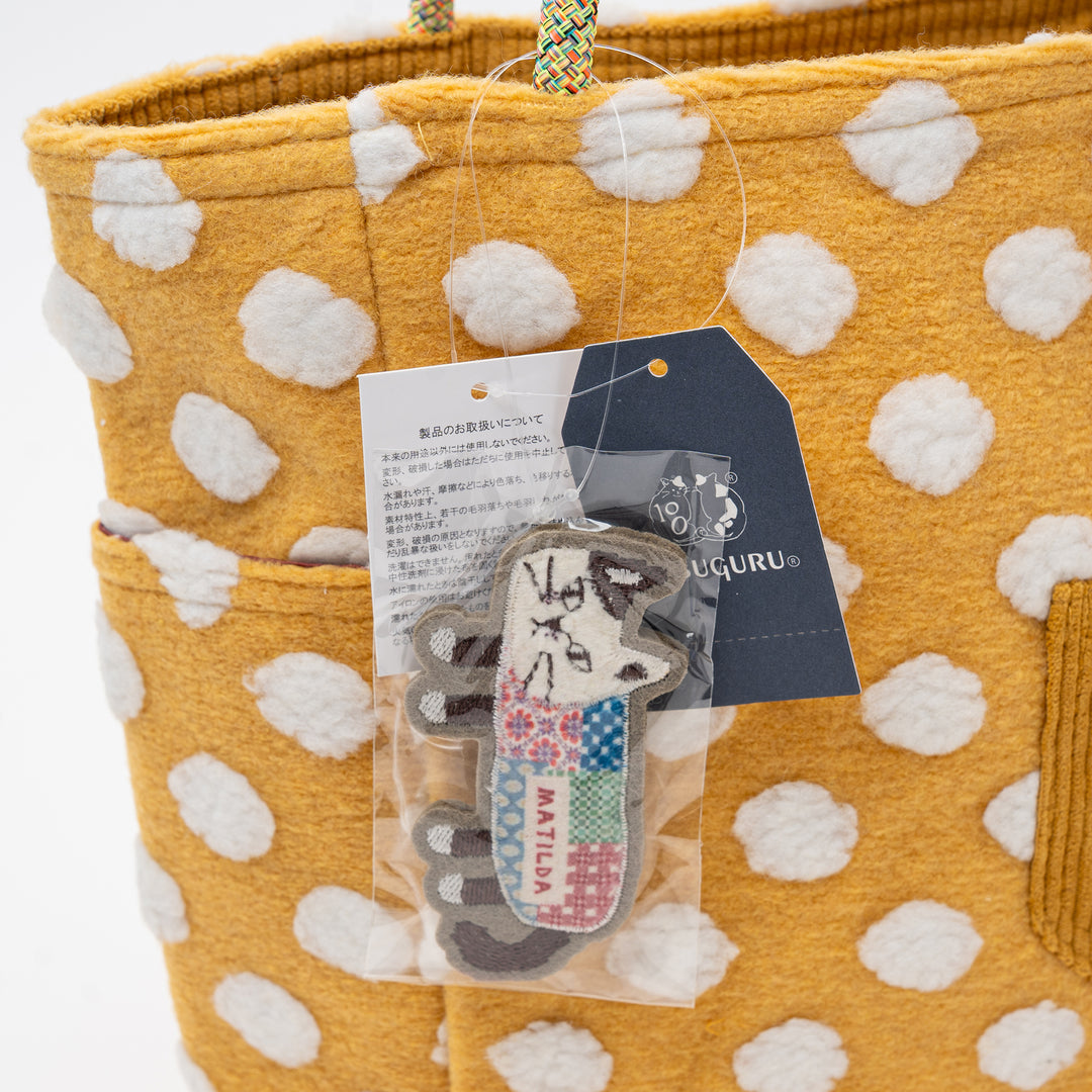 Bobble Dot Tote Bag – Textured Cat Character Everyday Bag