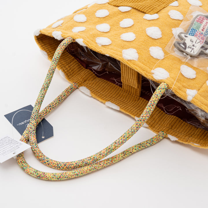 Bobble Dot Tote Bag – Textured Cat Character Everyday Bag