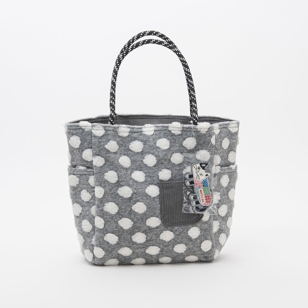Bobble Dot Tote Bag – Textured Cat Character Everyday Bag