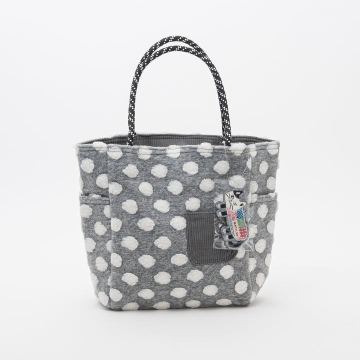 Bobble Dot Tote Bag – Textured Cat Character Everyday Bag
