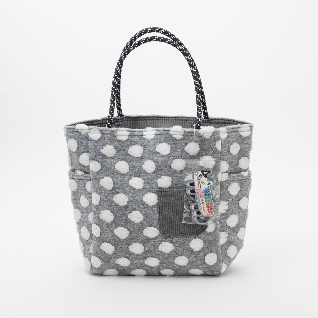 Bobble Dot Tote Bag – Textured Cat Character Everyday Bag