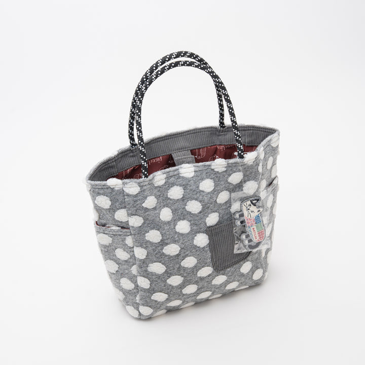 Bobble Dot Tote Bag – Textured Cat Character Everyday Bag