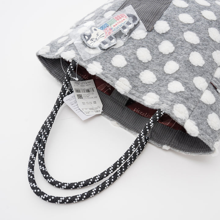 Bobble Dot Tote Bag – Textured Cat Character Everyday Bag