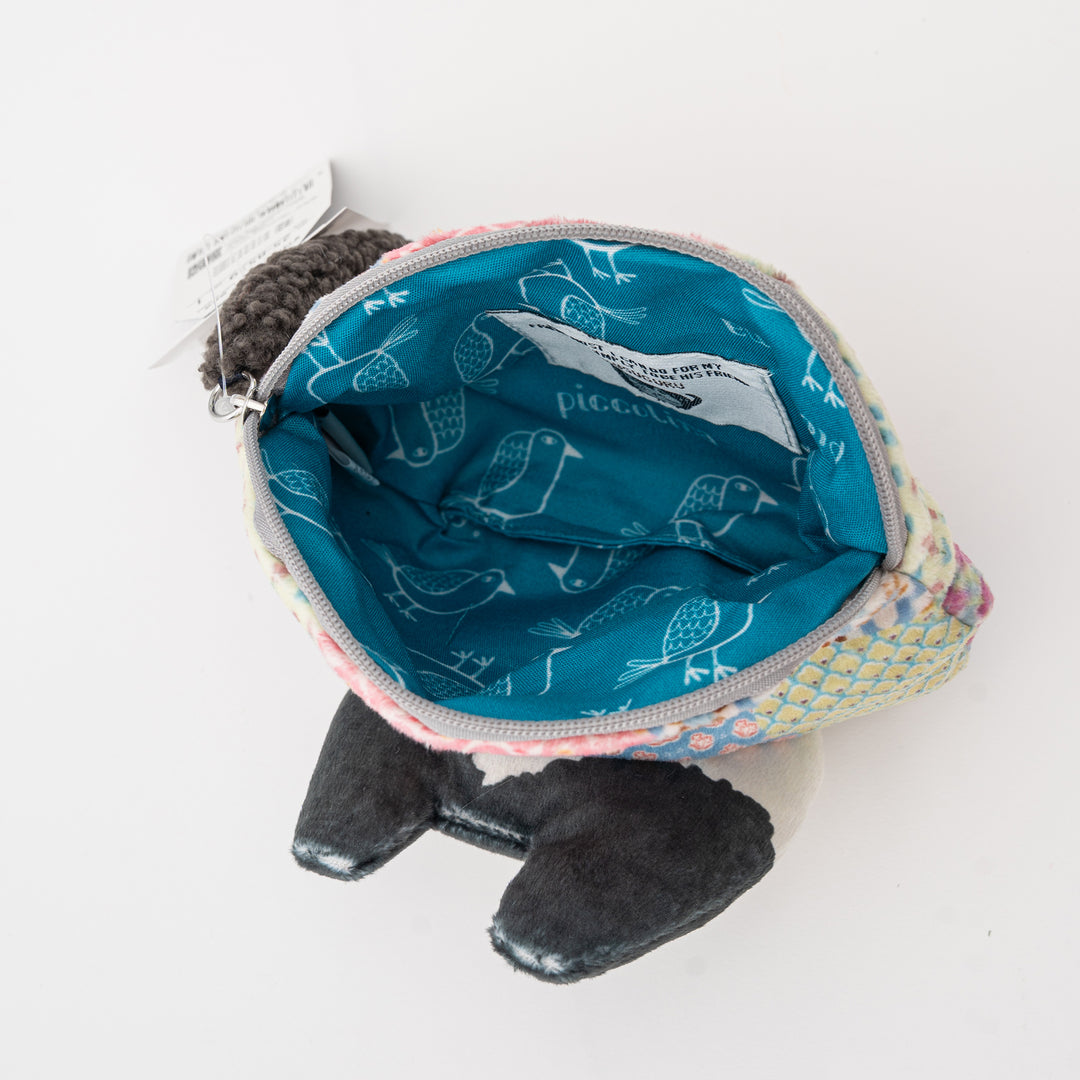 Patchwork Cat Mini Pouch – Quilted Coin Purse with Tail Zipper