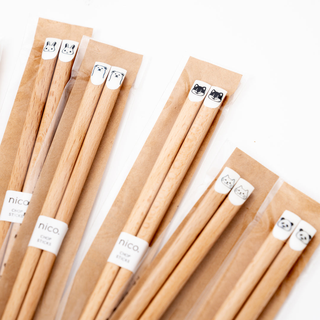 Natural Wooden Animal Chopsticks for Adults and Children