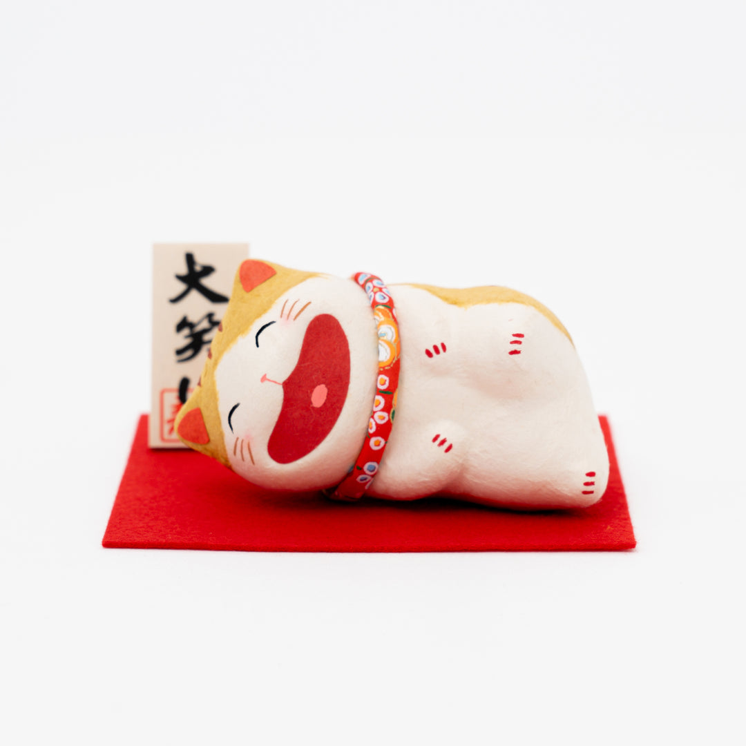 Japanese Washi Paper Big Laughing Cat Ornament